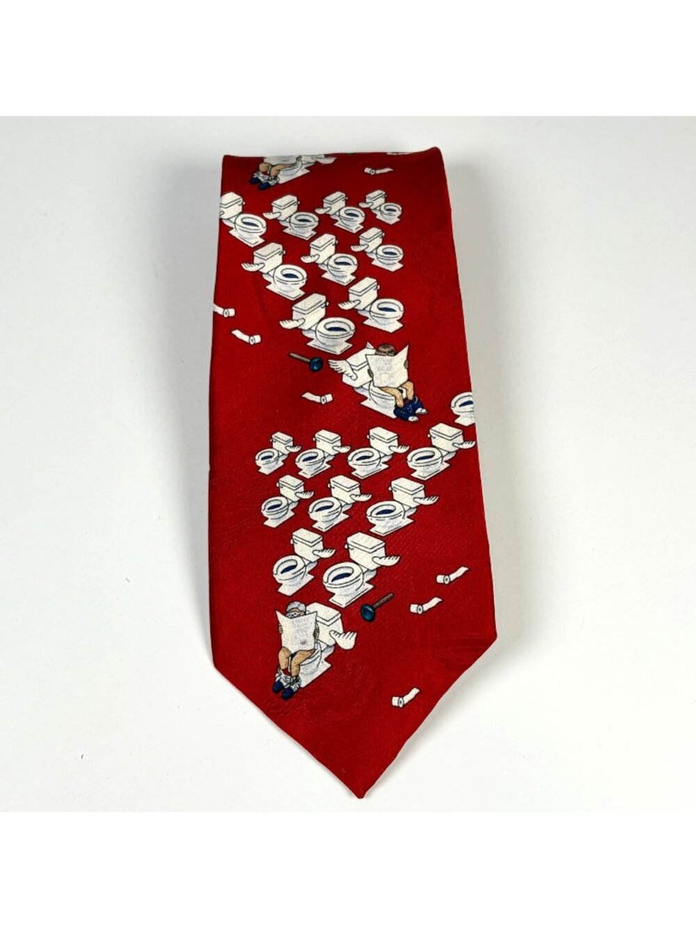 Vintage After Dark Flying Toilets 100% Silk Tie